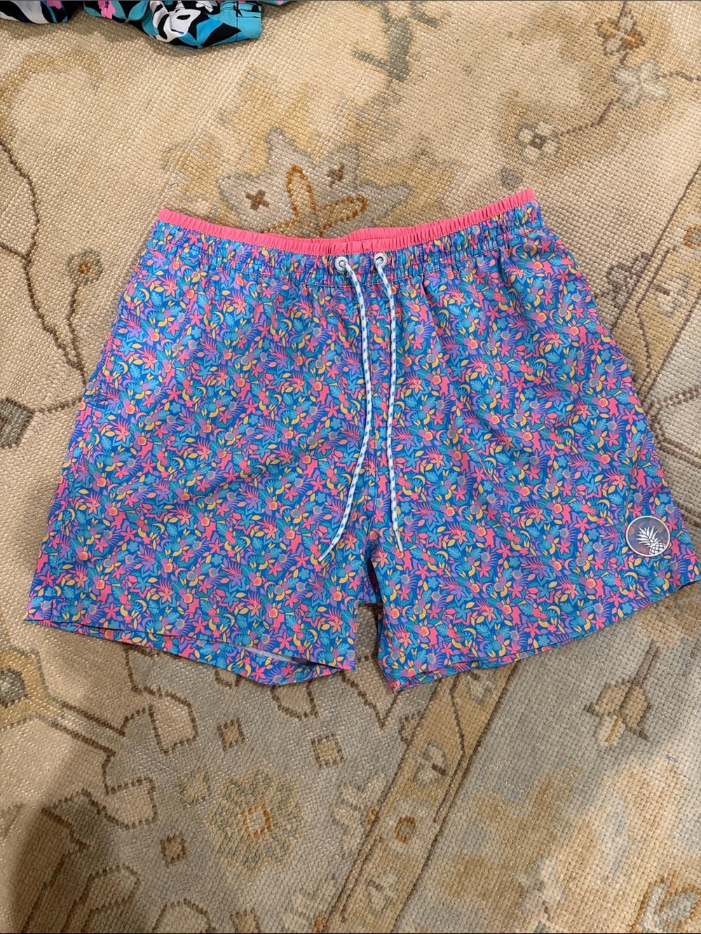 chubbies Pink & Blue Floral swim trunks